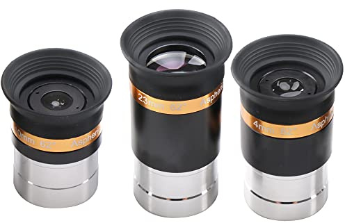 Starboosa Wide Angle Aspheric Eyepiece Set - 1.25 inch - Upgraded with Soft Eyecup [4mm, 10mm, 23mm]