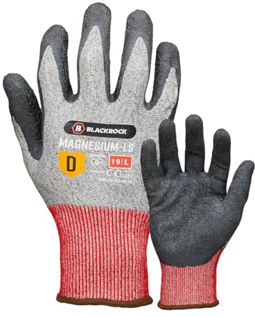 Blackrock Magnesium-LS Cut Resistant Sandy Latex Safety Work Gloves | Gripper, Near Knife Proof, Whittling, for Men and Women, Max Cut 5 Gloves, Metal Handling - Size 7/Small