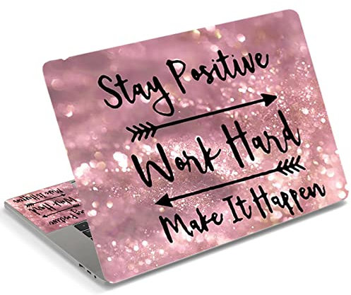 DINKY Laptop Skin Sticker Decal, 13 13.3 14 15 15.4 15.6 inch Laptop Universal Reusable Vinyl Skin Stickers Cover Art Decal Notebook PC Personalized Protector (Pink Letters)
