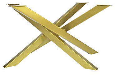 Magnetic Mobel Tischgestell Orion Design Kreuzgestell Schwerlast massiv Tischkufen Stahl Tischbeine Metall Profil 8x4 cm (XL-Size 150x81x71 cm, Gold)