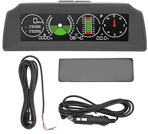 Auto-Steigungszähler, ABS-Schwarz, GPS, Neigungsmesser, Pmh km/h, Neigungsmesser, Hud Pitch und Tilt Winkel, Kompass, Geschwindigkeit, Monitor, Neigungsmesser, Multifunktionsinstrument für Fahrzeuge