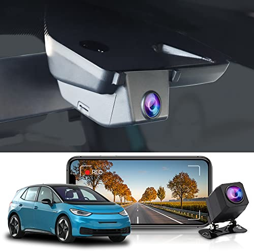 Fitcamx 2K Dashcam Car Front Rear suitable for VW ID.3 2020-2026, Seat Cupra Born, OEM 1440P +1080P Dual Dashcam WiFi, HD Night Vision, Park Monitor, G-Sensor, Loop Recording, with 64GB Card