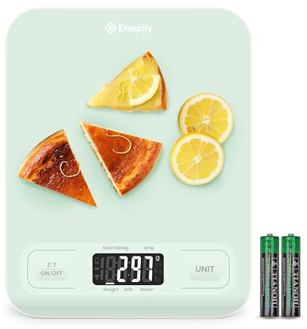 Etekcity Food Kitchen Scale, Digital Grams and Ounces for Weight Loss, Baking, Cooking, Keto and Meal Prep, LCD Display, Medium, Green