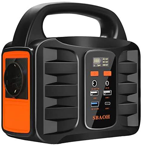 Powerstation 194Wh,SBAOH Solargenerator Akku mit AC Outlet Camping Solar Generatoren Lithium Batterie Bank Stromversorgung für Outdoor Travel Home Emergency Backup