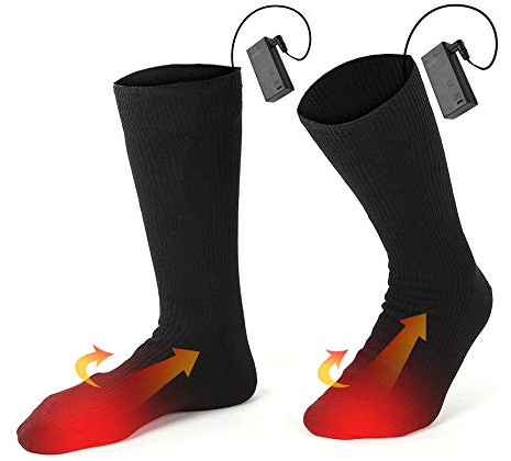 Heated Socks for Men Women, Electric Heated Socks, 50℃ Winter Warm Cotton Thermal Socks, Battery Powered Thermal Foot Warmers Winter Socks for Skiing Camping Hiking