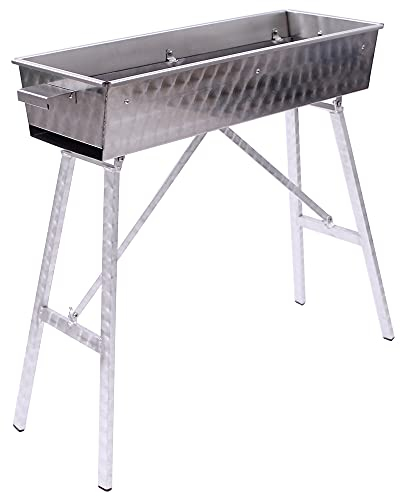 Stainless Steel Shish Kebab Grill Elegant 80 x 30 cm V2A Mangal Foldable Handmade Turkish Russian Adana Kebab Grill Charcoal Grill Shisha Grill without Ash Drawers without Wheels