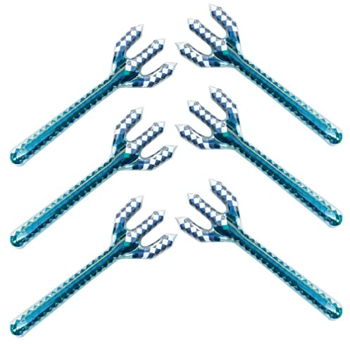 Inflatable Diamond Trident - Mine Pixel Craft - Birthday Party Favors - Gift Bags - Pool Parties - Cosplay - Halloween Costumes for Boys & Girls - 6 Pack