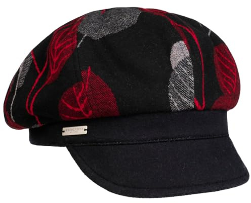 Seeberger Pioltella Ballonmütze Schirmmütze Schildmütze Damen - mit Schirm, Futter Winter Herbst-Winter - One Size rot