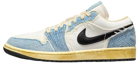 Jordan Herren Air 1 Low Sneaker, Ashen Slate/Black-Pale Ivory, 44 EU