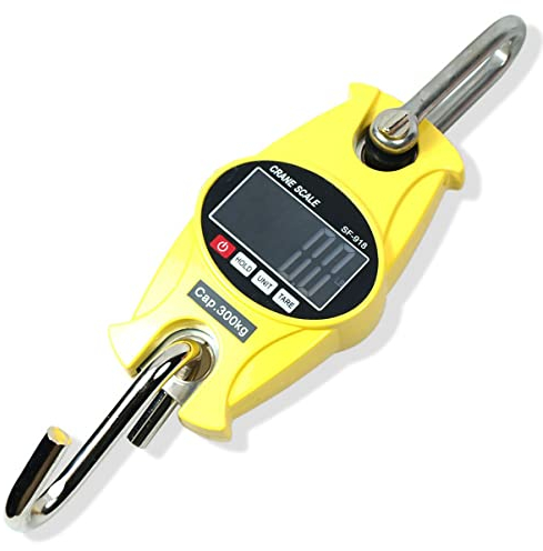 ZzzaNa 660lb Digital Hanging Scale Handheld 300Kg Mini Crane Scale avec écran LCD for la pêche Peser Les Bagages Ferme privée Chasse Balances