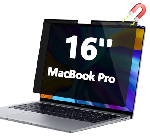Phimoos Magnetic Privacy Screen for MacBook Pro 16 Inch (2021-2026, M1, M2, M3, M4, M5, Pro, Max), 16in Removable Anti Glare Blue Light Filter for Mac Pro 16.2 Privacy Protector