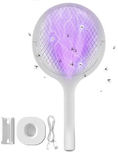 Vegena Tapette À Mouches Électrique, Raquette Electrique Insectes, Tapetteà Mouche Électrique, Raquette Moustique Electrique Lampe Anti Moustique Anti Mouche Anti Guepe Attrape Mouche Tue Mouche