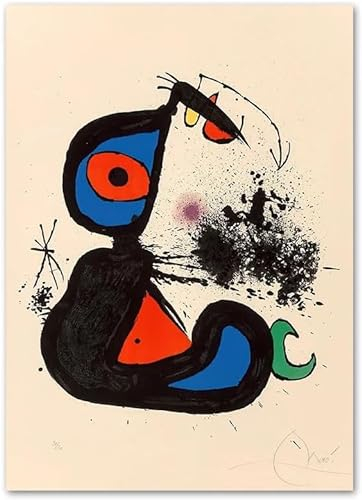 Joan Miro Ausstellungsplakate Abstrakte Kreativität Wandkunst Joan Miro Kunstdrucke Joan Miro Leinwandmalerei Wohnkultur Bilder 50x70cmx1 Ohne Rahmen