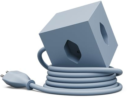 Avolt Square 1 Schweizer Steckdosenwürfel CH Typ J, Kompakt, 2 USB-C 30W | Schweizer Stecker Typ J für Steckdosen in der Schweiz. Magnetfuß, Mehrfachsteckdose blau, 2 USB-C 30W, für Nachttisch