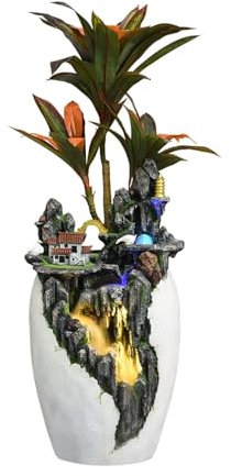 Gartenbrunnen Wohnzimmer-Wasserdekoration, immergrüner Bonsai, Heim-Veranda-Innenhof-Landschaftsdekoration, Zirkulationswasser-Dekoration Gartenbrunnen