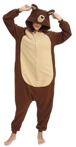 LBJR Tier Onesie Erwachsene Schlafanzug Fasching Karneval Halloween Pyjama