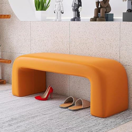 LIJBDDM Gepolsterte lange Sitzbank aus PU-Leder, Wartezimmer, moderne getuftete Bettbank, Ottomane, Holzrahmen, Akzentbank für Eingangsbereich, Esszimmer, Wohnzimmer (Größe: 100 x 40 x 43 cm, Farbe: