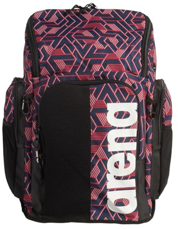 ARENA Spiky III Backpack 45 Swimming Athlete Sports Gym Rucksack Large Training Gear Equipment Swim Bag for Men and Women, 45 Liters, Escape RWB