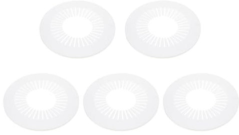 QUARKZMAN 5Pcs Cache-Tuyau Décoratif 4,7 à 5,5 Pouces (120-140 mm) Cache-Tuyau de Bride en Plastique PP Plaque de Couverture de Plomberie Escutcheon Tuyau d'Évacuation d'Eau, Blanc