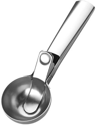 Cuillère à Glace en Acier Inoxydable, Design Ergonomique pour Boules de Glace Parfaites, Idéale pour Glaces, Sorbets et Fruits - Poignée Antidérapante (Grand)