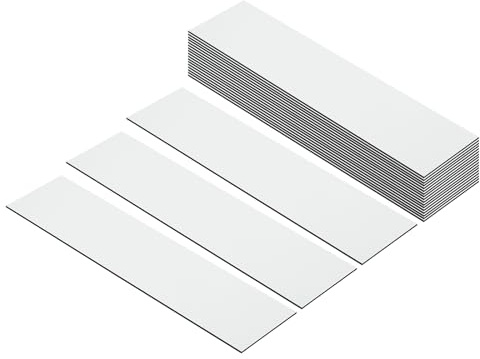PATIKIL 8x2 Blank Name Plates, 20 Pack Custom Engraved Name Plate Rectangle Laser Engraving Blanks for Personalized Nameplates Office Desk DIY Painting Supplies, White, Black