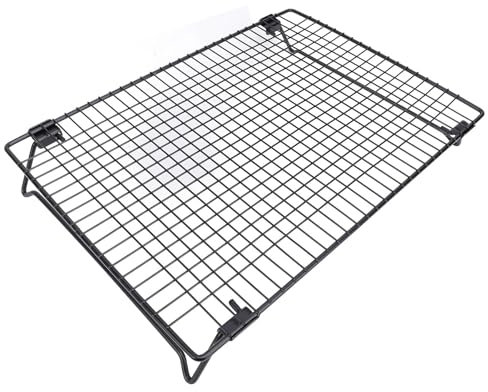 Foldable Cooling Rack, Carbon Steel Nonstick Quick Cooling Rack for Cakes, Breads, 10 X 15 Inches Wire Rack Baking Rack Oven Rack Cookie Rack for Baking, Roasting and Grilling