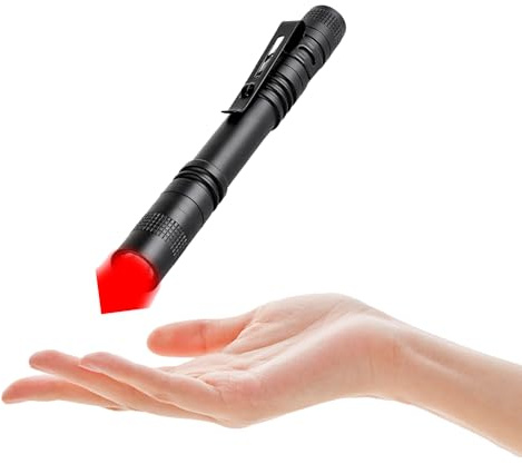 POCKETMAN Red Light Torch LED Pen Flashlights, One Modes Pocket Flashlight with Clip, 1 Pack Red Light Flashlights for Work,Astronomy, Aviation, Night Observation