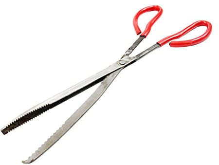 KICHOUSE Pinza per Granchi in Metallo Antiscivolo 43 Cm, Tenaglia Riutilizzabile per Pesce di Fiume, Strumento da Pesca Multifunzionale per Cucina e Uso Domestico