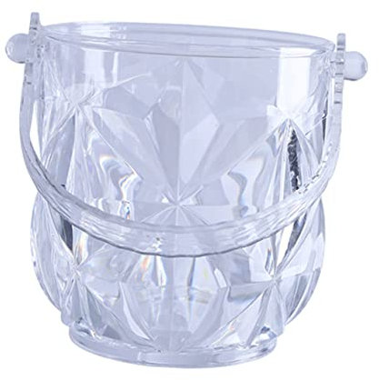OKUMEYR Eiskübel Aus Acryl Tragbarer Eisbehälter Mit Griff Für Snacks Und EIS Rautesförmiges Design Langlebig Für Hausbar Und Ktv