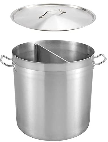 KOMFGT Soup Bucket/Soup Pot/hot Pot 201 Stainless Steel Composite Bottom Commercial Big Soup Pot Braised Cooking Bucket (25cm)