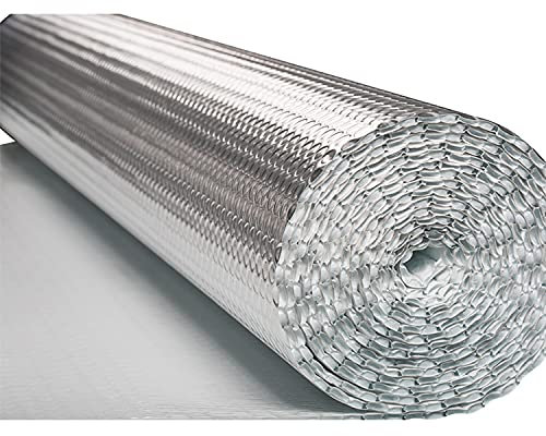 Rouleau d'isolation auto-adhésif à double bulle en aluminium pour radiateur, feuille réfléchissante, isolation double couche, réflecteur de chaleur, panneau d'isolation de porte de garage, taille : 1
