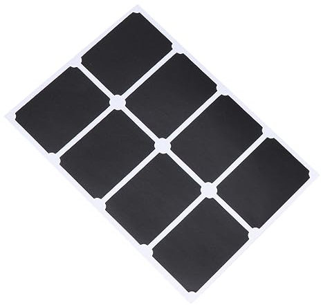 OFFSCH 10 Sheets Erasable PVC Blackboard Stickers Black Chalkboard Labels Writable Reusable for Kitchen Jars Pantry and Home Organization