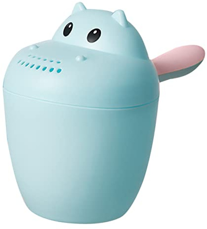 Hoement Shampoobecher Blau aus PP mit Wassergeschwindigkeitskontrolle für Babybadewanne und Körperwäsche