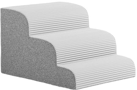 ＡＷＨＡＯ Escalones de rampa para Mascotas escaleras de Perro Esponja de Alta Densidad Cama Alta trepadora Estable y sin Deslizamiento para Perros Mayores, Gris