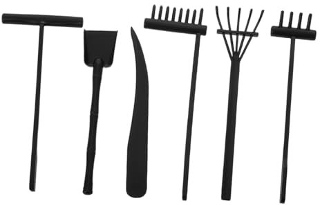 Toddmomy 6pcs Mini Zen Rake Tools Sand Smoothing Rake Set for Meditation and Diy Zen Garden Accessories Tabletop Decoration