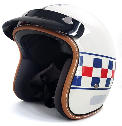 VVPEC Casque Ouvert Demi-Casque De Moto Homologué ECEDOT Casque Jet pour Homme Femme Casques Bols Casque Semi Ouvert Dapté À La Conduite en Extérieur(3,XL=61~62cm)