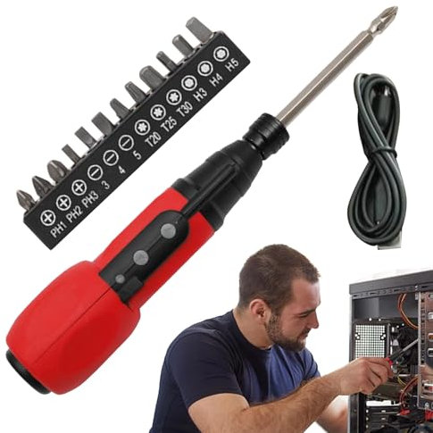 Visseuse Électrique Compacte - Visseuse Sans Fil Rechargeable - Aide à la Maintenance Légère, de Réparation Domestique pour Portes, Panneaux, Fenêtres et Éclairage