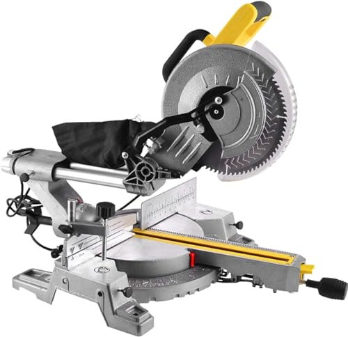 YXZQLOZ Scie à Panneaux Professionnelle Scie à onglets coulissante avec Fonction de Coupe Multi-matériaux, 1800W pour Les Coupes transversales