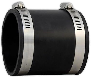Flexible Rubber Coupling 1-1/2 Inch – Heavy-Duty Black Pipe Connector with Stainless Steel Clamps – Fits 1.5” PVC, Cast Iron, Copper & Steel Pipes – Leak-Proof, Easy Install, Plumbing Fitting