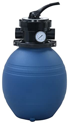 Tomostar Filtre à Sable, Cuve de Filtration Piscine avec vanne 4 Positions Bleu 300 mm