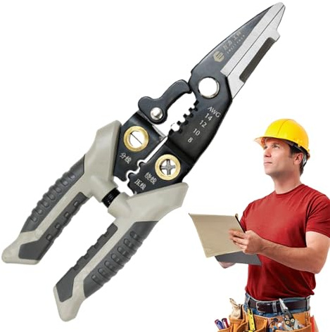 Spelafili Elettrico per Cavi,Pinze In Acciaio Inossidabile | Spelafili Tagliafili | per Dividere Crimpare Tagliare Avvolgere Serrare Rifinire Spelatura per Utilizzo Domestico