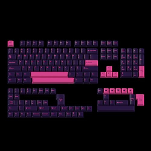 Ussixchare Purple Dye-sub Keycaps, 163 Keys Cherry Profile, Double Shot Keycaps Set, Custom Key caps for MX Switches Mechanical Keyboard(Rhythm)