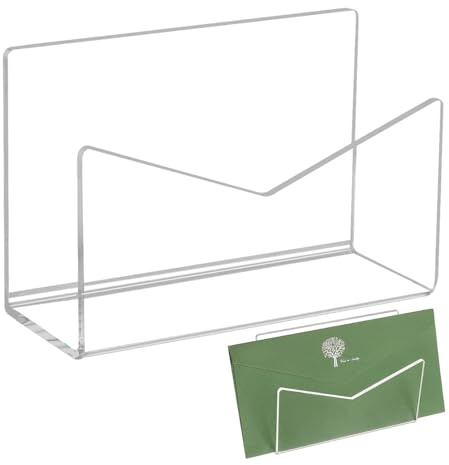 Mail Organizer - Akryl, 15,3 * 10,1 * 6cm, Bambu Brevhållare, Posthållare | Bänkskiva | Transparent Design, Hållbar Akryl, För , Kontor, Skrivbord Och Bänkskiva