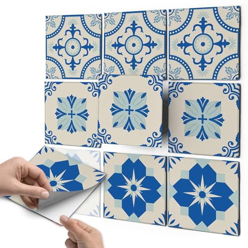 CREATISTO Fliesenaufkleber Fliesenfolie Mosaikfliesen - Klebe Folie für Wandfliesen I Stickerfliesen - Mosaikfliesen für Küche, Bad, WC Bordüre (20x20 cm I 27 -Teilig)