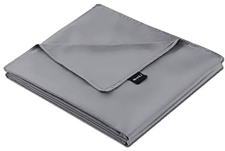 ZonLi Duvet Cover for Weighted Blanket (Light Grey, 48'' x 72''), Breathable Soft Duvet Cover Queen Size Removable Cooling Comforter Cover for All Season