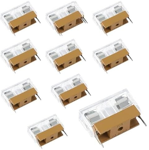 Fielect 10pcs Dual Terminals 5 X 20mm Fuse PCB Panel Mount Holder Case