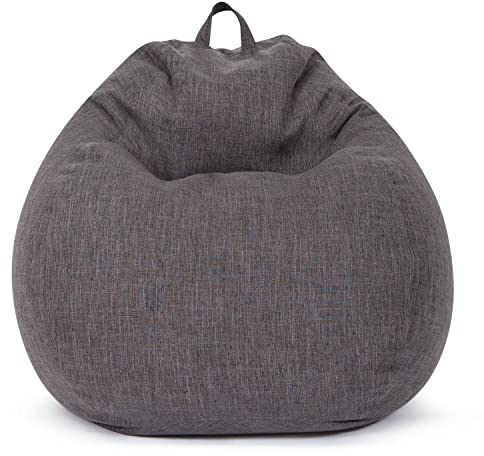 Green Bean Indoor XXL Sitzsack mit 300 Liter mit EPS-Perlen Füllung - Kuschelig Weich Waschbar - Drinnen Stoff Bodenkissen Liegekissen Sitzkissen - Dunkelgrau Asphalt