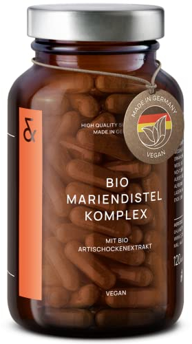 BIO Mariendistel Kapseln mit Artischocken Extrakt - 120 Kapseln für 60 Tage - Mariendistel Komplex - Reich an Silymarin & Bitterstoffen - Vegan