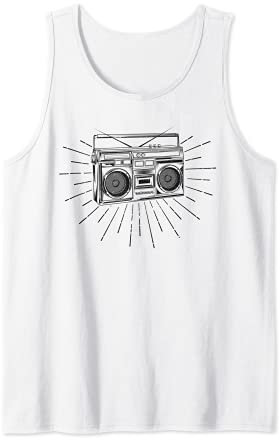 Retro Vintage 80er Jahre Boom Box Ghetto Blaster Radio Stack Tank Top