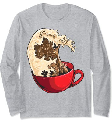 Kanagawa Tasse japonaise Grande Vague de Café Anime Otaku Manche Longue